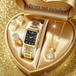 5PCS Womens Elegant Rectangle Rhinestone Quartz Watch Jewelry Set Fashion Women Watches Reloj Mujer Girl Clock Gift（Without Box）