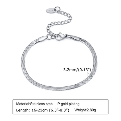 Women Chain Bracelet Silver Color, Stainless Steel Link Stackable Bracelets, Layered Waterproof Gifts