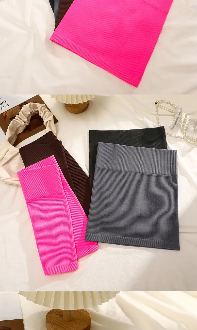 FINETOO Spring Summer New High Waist Elastic Business Women Mini Skirt Black Slimming Knitted Half Body Skirt Professional Work