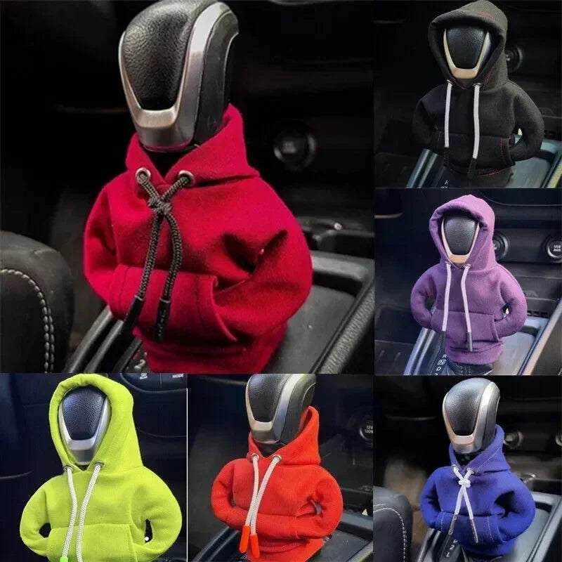 Car Hoodie Handle Shark Cute Hoodie Car Gear Shift Knob Cover Short Plush Manual Handle Gear Auto Interior Accessories