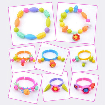 DIY Pop Beads Girl Toy Creativity PopArty Beads Snap-Together for Kid Crafts Children Bracelet Jewelry Fashion Kit Toy for Girl