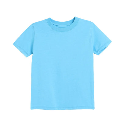 2-16 Years Summer Kids Boys Girls T-shirts Solid Cotton Breathable Teenager Short Tops Children's Tees Casual Shirt Baby Clothes