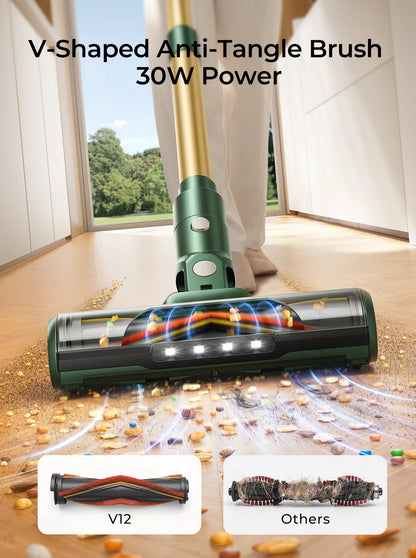 Laresar V12 Fast Charge 600W 65000PA Powerful Cordless Vacuum Cleaner 2H Fast Charging Removable Battery & Smart Display Vacuum