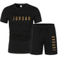 Summer Fashion Trendy Casual Sports Two Piece Set Youth Men's Short sleeved T-shirt+Shorts Set