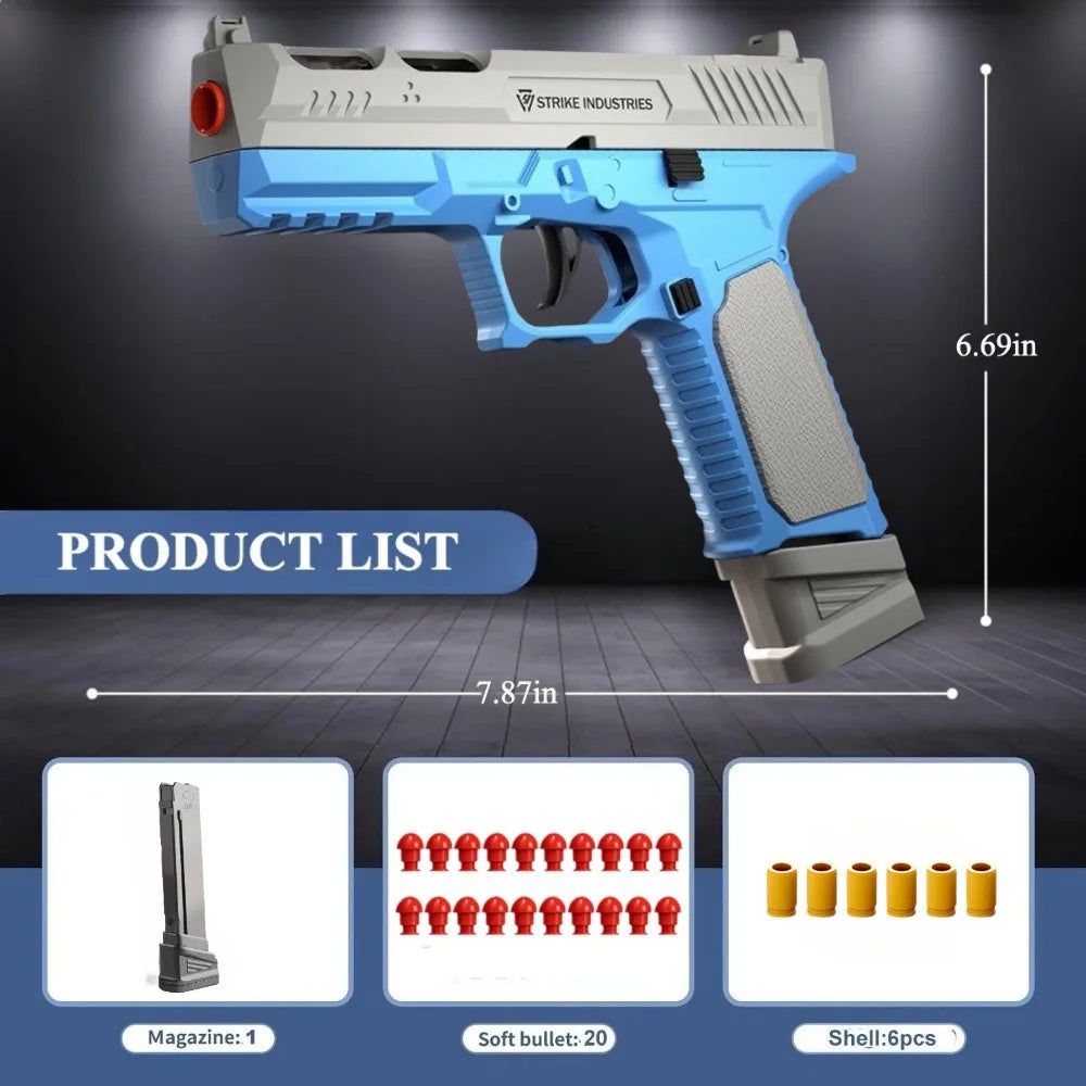 SIG17 Throwing Shell Soft Bullet Toy Gun with Blowback Outdoor Sports CS Game Pistol Launcher Model Birthday Gift