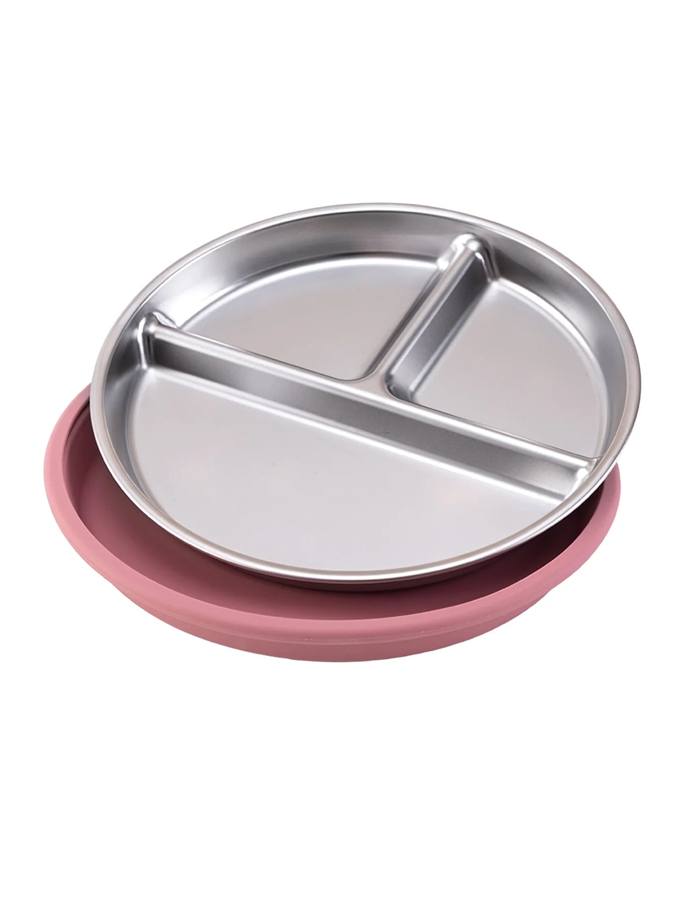 1PCS Stainless Steel Dishes Plate Detachable Suction Bowl For Baby Feeding BPA Free Silicone Base Tableware Newborn Essentials