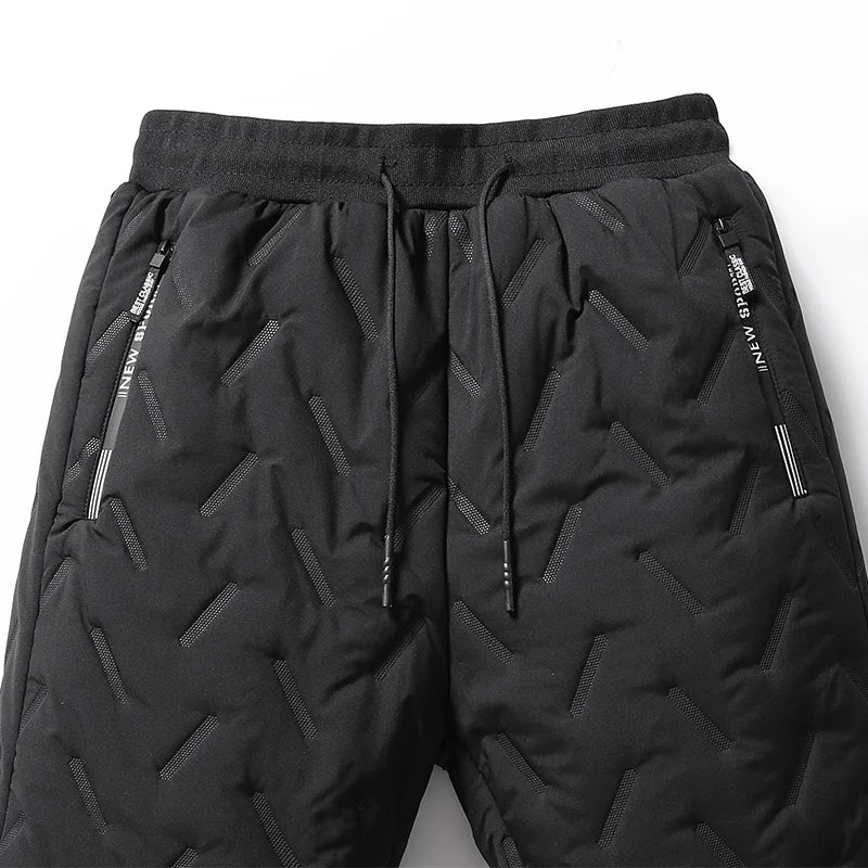 Winter Sweatwear Men Plush Thick Fleece Sweatpant Lambswool Thermal Trousers Casual Pants Waterproof Windproof Warm Pants