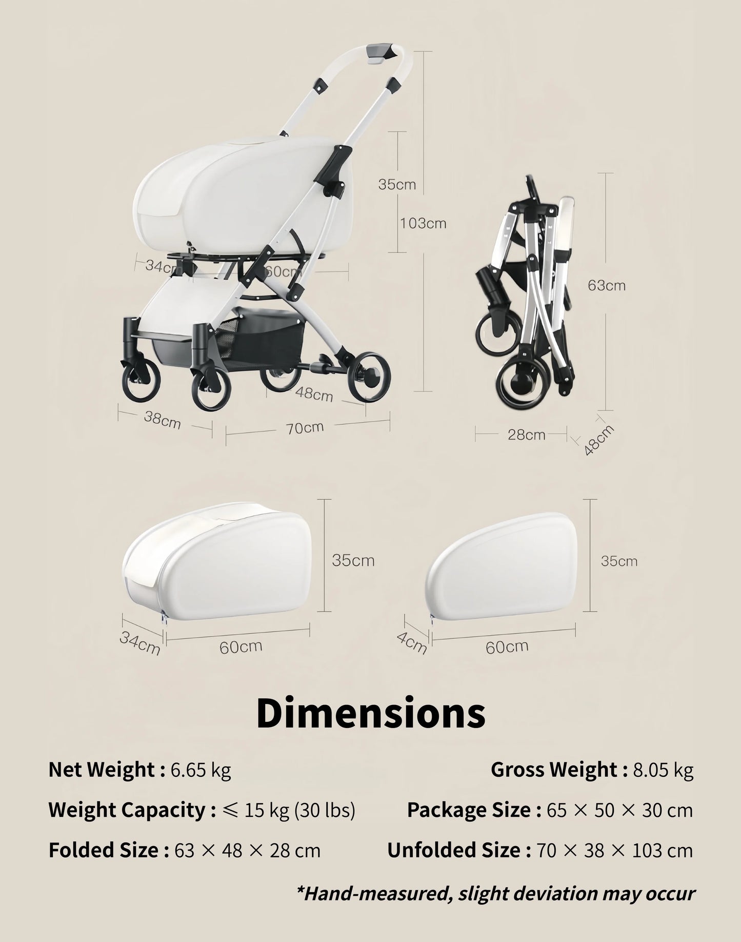 Clear View Foldable Portable Pet Stroller Button Closure Breathable Lightweight Travel Cart Transparent Window For Cats Dogs