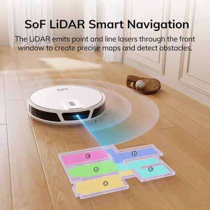 ILIFE V20 Robot Vacuum Cleaner, 5000Pa Suction, SOF LiDAR Smart Navigation, APP Control, Customizable Cleaning, Self Charging