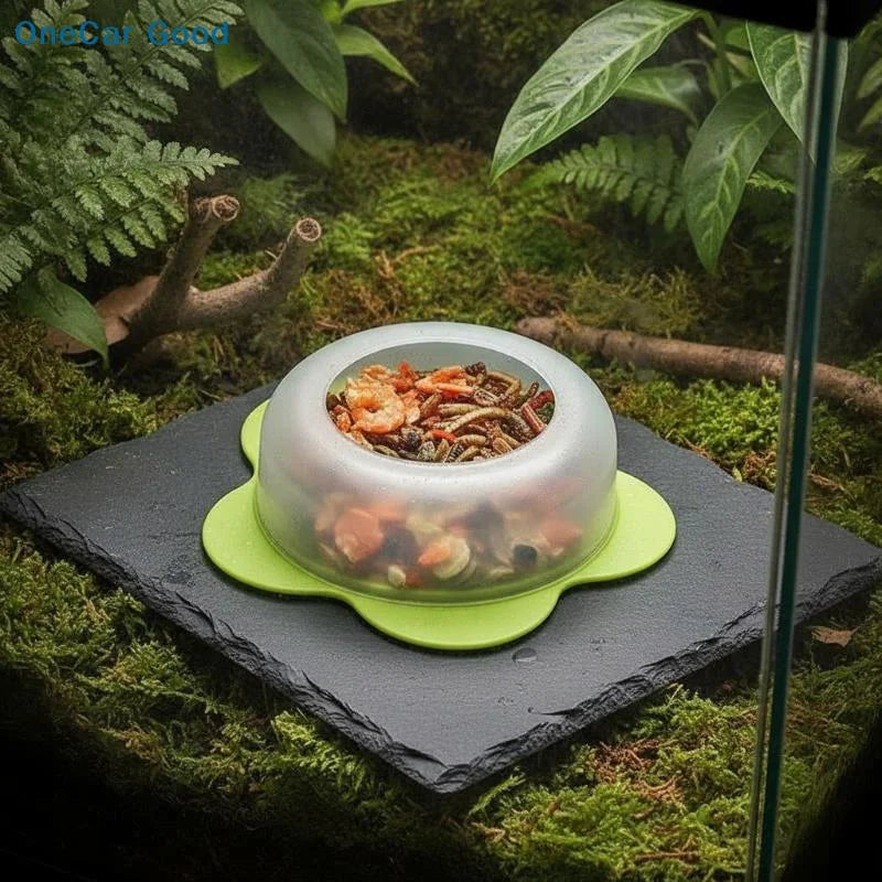 New 1Pcs ABS Reptile Feeding Dish Anti Escape Worm Food Bowl For Lizards Geckos Snakes Turtles Tortoises