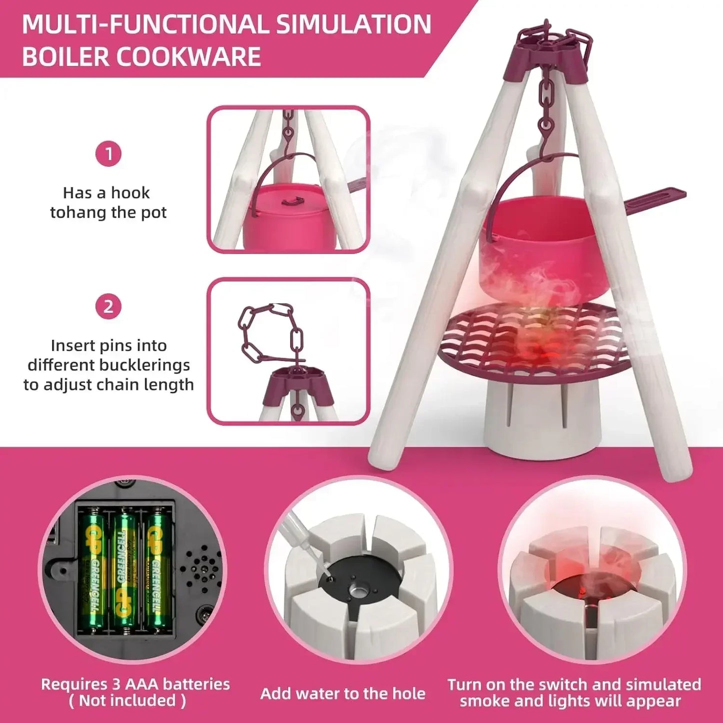 Kids Camping Set Indoor Outdoor Exploration Kit Pretend Play Toys Camping Tools Birthday Gift for Girl Boy OPTIONAL Pop Up Tent