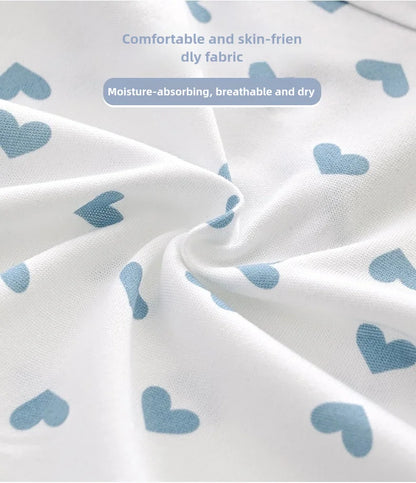 5pcs Women’s Soft Breathable Briefs Heart Plaid Print Panties Comfortable Intimates for Daily Wear