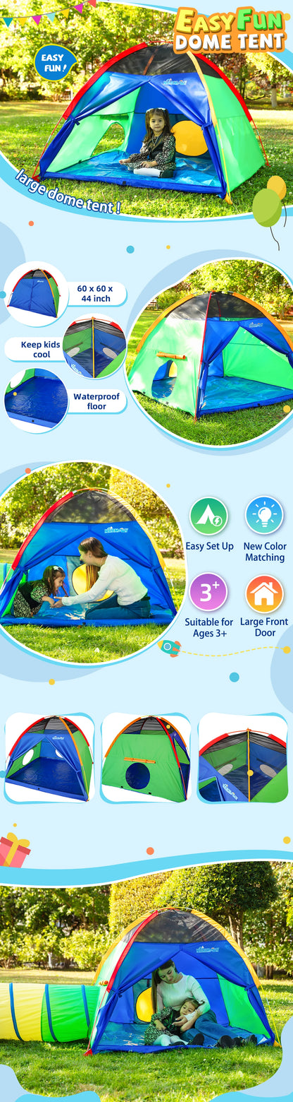 Kids Play Tent Easy Fun Dome Tent for Children Indoor/Outdoor Fun - X' Gift