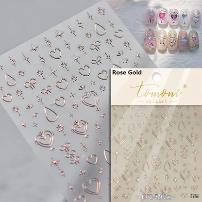 1pcs 5D Diamond Japanese White Lace Bow Nail Art Stickers Pearl Rhinestones Nail Decoration Adhesive Decals Slider DIY Accessory