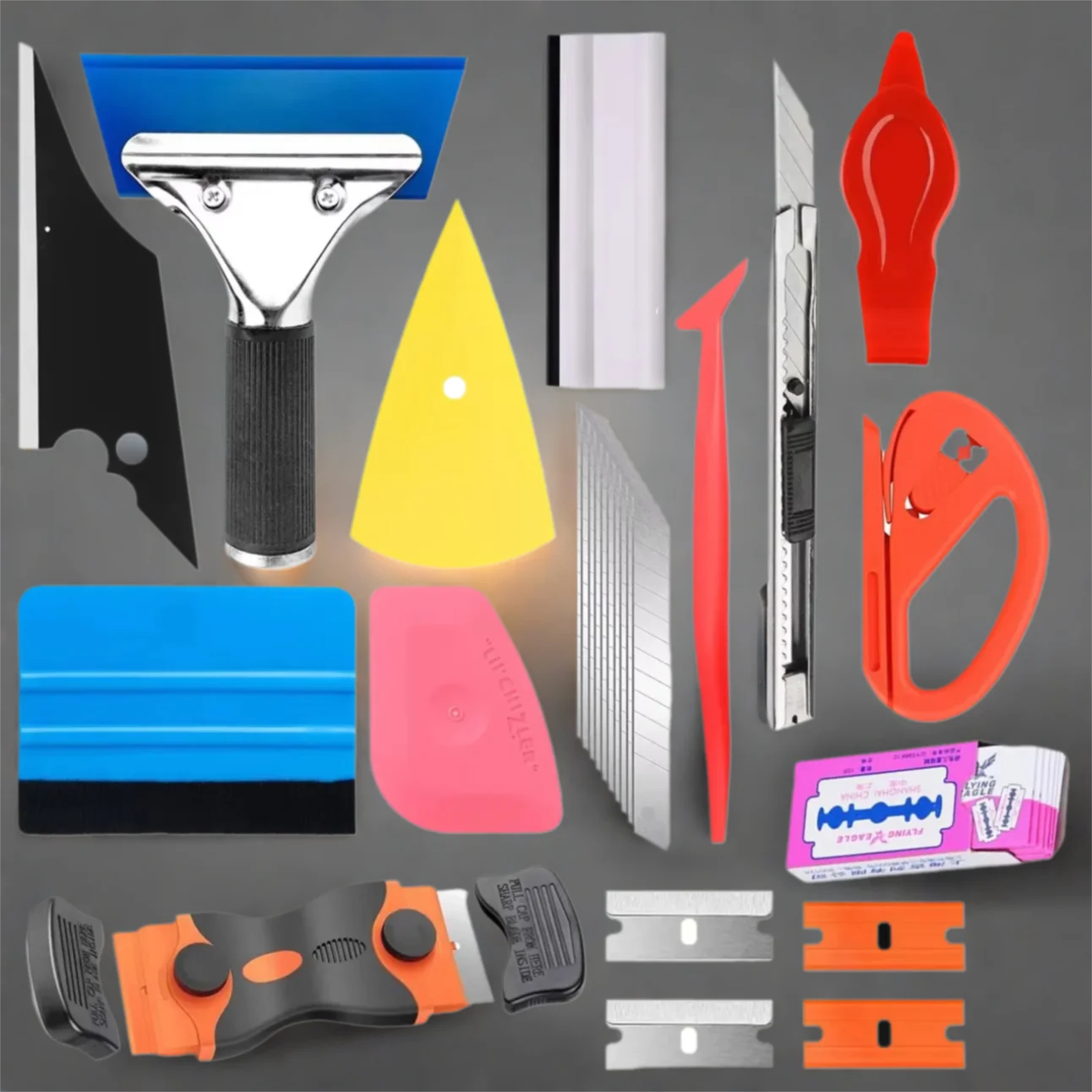 18/45/65pcs Window Tint Kit for Cars Vehicle Glass Protective Film Wrapping Set Vinyl Wrap Tools Window Tint Tools Car Film Kit