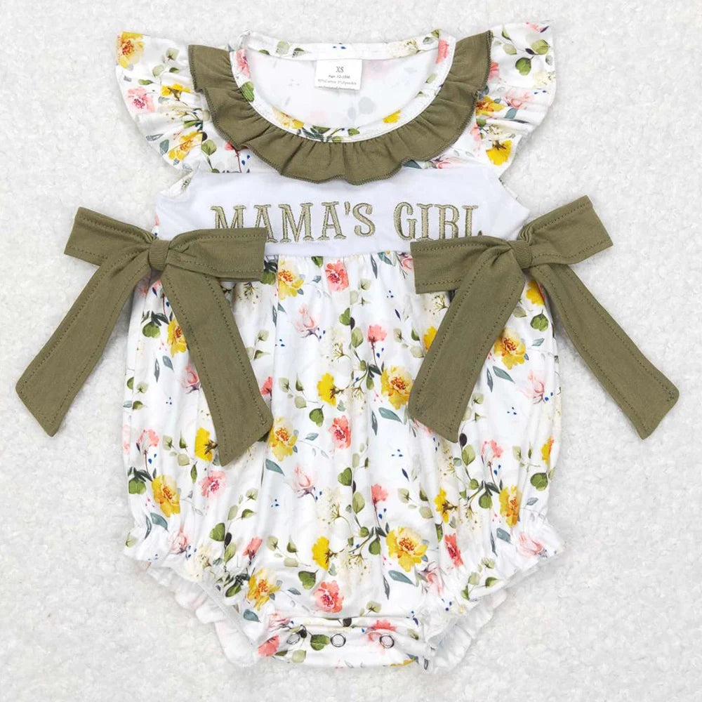 New Fashion Baby Infant Girls Rompers Bow Pink Flutter Sleeve Rompers Boutique Toddler Girls Bubble Rompers Onesie Wholesale Hot