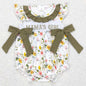 New Fashion Baby Infant Girls Rompers Bow Pink Flutter Sleeve Rompers Boutique Toddler Girls Bubble Rompers Onesie Wholesale Hot