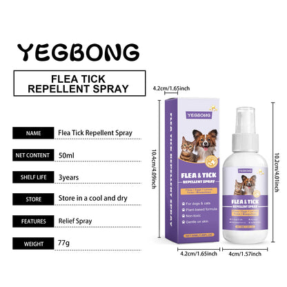 Pet Flea Spray Spray Effectively Removing Fleas Ticks Relieve Skin Itching Natural Ingredients Non Irritating Pet Flea Repellent