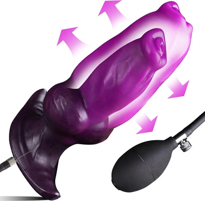 New Inflatable Animal Penis Anal Plug Vagina Anus Dilator Silicone Butt Plug Inflatable Anal Plug Expandable Butt Dilator SexToy