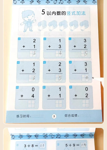80 Pages Children Addition and Subtraction Book Learning Mathematics Textbook Handwritten Arithmetic Exercise Books for Kid 2-5