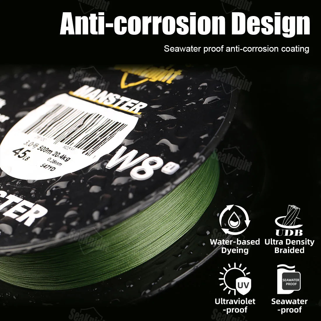 SeaKnight Brand W8 II Series 500M 8 Strands Fishing Line Advanced Braided PE Line anti-UV Seawater proof coating Fishing Line
