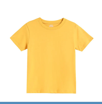 2-16 Years Summer Kids Boys Girls T-shirts Solid Cotton Breathable Teenager Short Tops Children's Tees Casual Shirt Baby Clothes