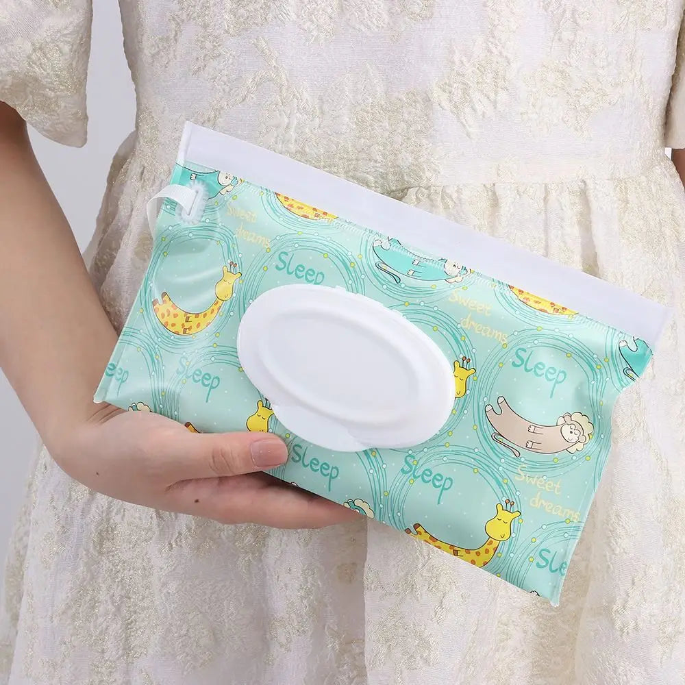 1Pc EVA Baby Wet Wipe Pouch Wipes Holder Case Flip Cover Snap-Strap Reusable Refillable Wet Wipe Bag Outdoor Useful Tissue Box