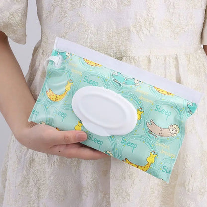 1Pc EVA Baby Wet Wipe Pouch Wipes Holder Case Flip Cover Snap-Strap Reusable Refillable Wet Wipe Bag Outdoor Useful Tissue Box