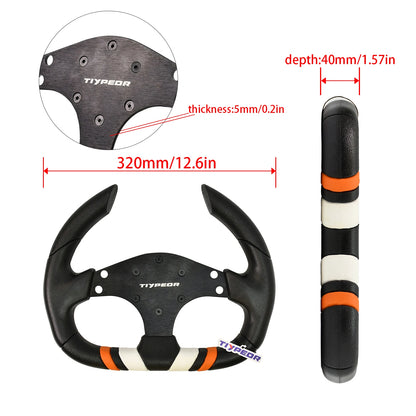 Tiypeor PU 320mm Seering Wheel for Simulate Racing Game Drift Sports Style Wheel