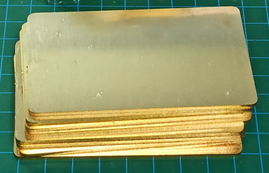 2mm Thick Solid Brass Business Cards Metal Blank Plates Mill Finish Unpolished For Fiber Laser Engraving DIY Craft