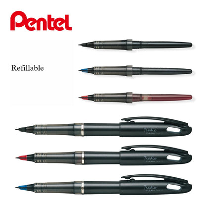 1PC Pentel TRJ50 Tradio Stylo Fountain Pen Flexible Nib Creates A Variety of Line Width From Thick To Thin for Sketch Drawing