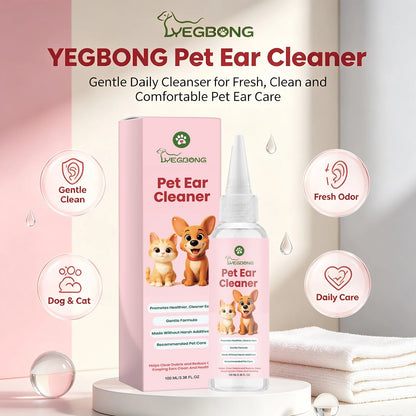 Pet Ear Cleaner Remove Earwax & Ear Mites Relieve Itching & Discomfort Reduce Inflammation Gentle Pet Ear Care Cleansing Drops