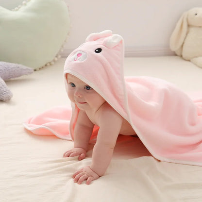 Baby Bath Towel Boy Girl Baby Towel Newborn With Hood Cartoon Coral Fleece Infant Towel Blanket Newborn Baby Bathrobe Infan