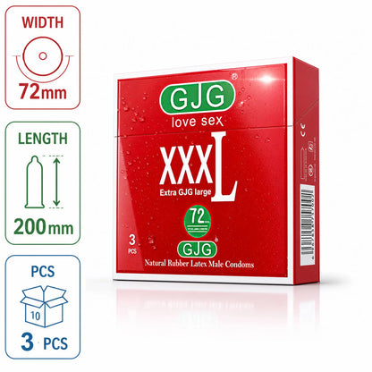Width-72mm(Length-200mm) Large Size Condoms  Men Latex Condom Safe Contraception Protection Adult Sex Products Intimate Care