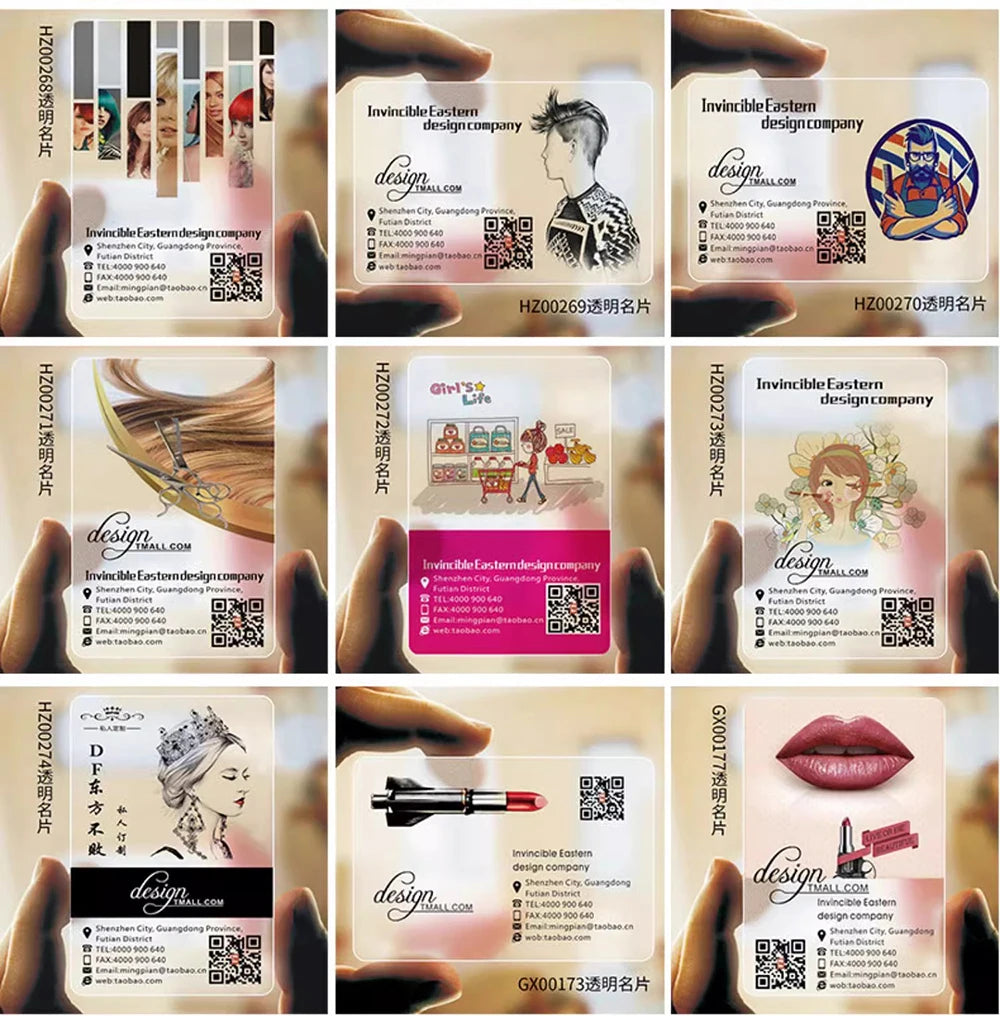 Custom Transparent PVC Business Card Clear Visit Logo Name Plastic Identity Waterproof Round Corners Personalized 200PCS 500PCS