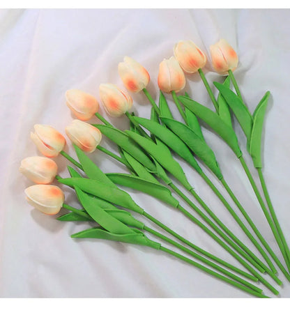 20pcs/3pc/5pc/10pc Bouquet Silicone Artificial Tulip Wedding Home Decoration Bouquet with Stems for Home Wedding Decoration