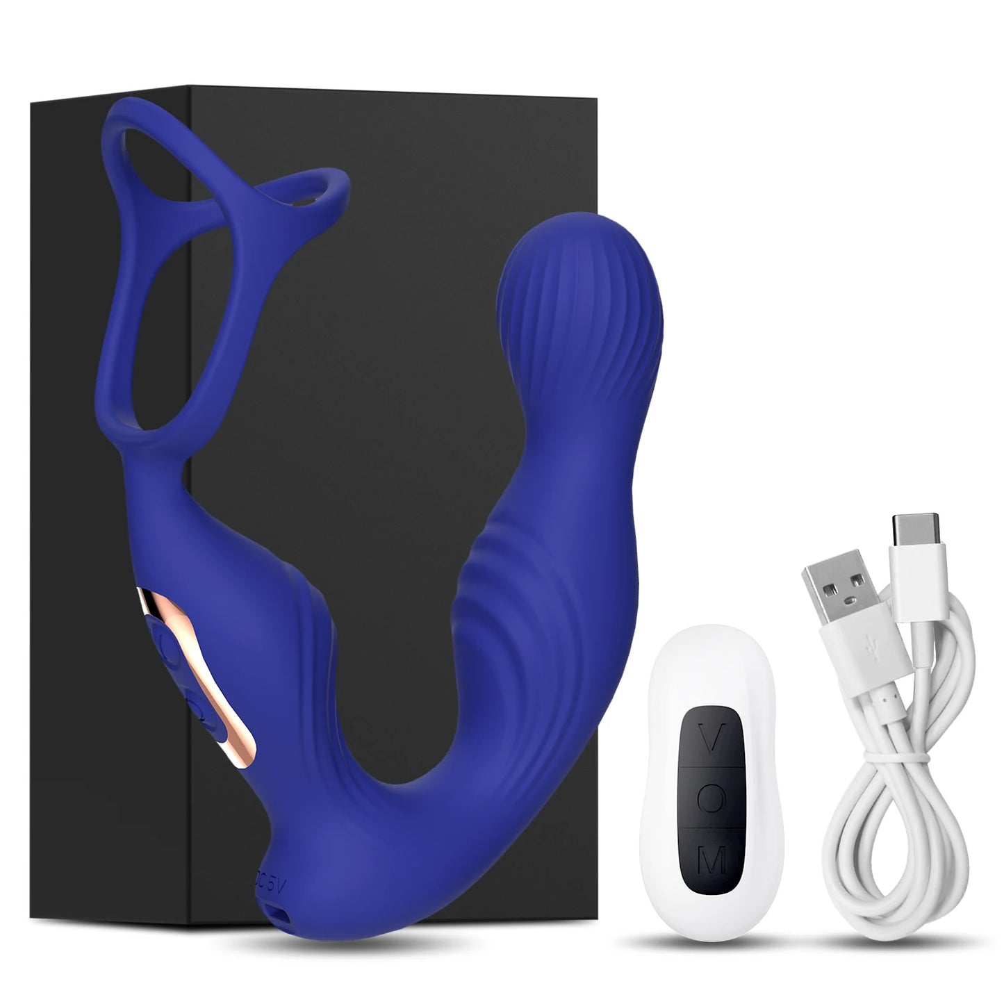 Prostate Massager Vibrator Sex Toy for Men Anal Butt Plug Rechargeable 360 Rotating Head Remote Control Penis Ring Waterproof