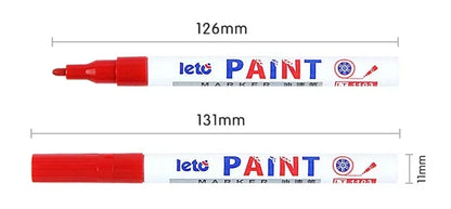 12PCS Waterproof Car Wheel Tire Oily Mark Pen Auto Rubber Tyre Colorful Permanent Painting Pen Graffiti Touch Up Paint Mark Pen