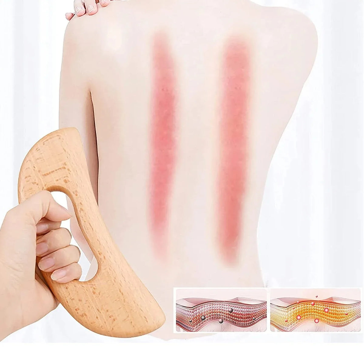 Natural Wooden Cellulite Massager Full Body Gua Sha Tool for Muscle Scraping And Back Massage - Wood Care