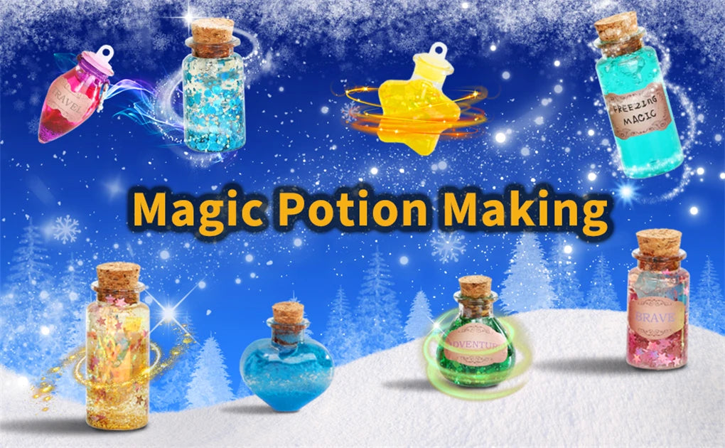 DIY Fairy Magical Potions Kit for Kids Potion Making Set Fairy Potion Bottles Craft Toy Science Set Magic Kits（24pcs)）