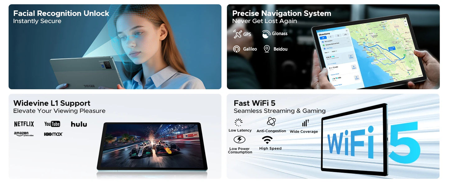 DOOGEE U13 2 IN 1 Tablet PC Android 16 13'' Display 32GB(6GB+36GB) 256GB 11000mAh Battery Quad Speakers UNISOC T7280 Widevine L1
