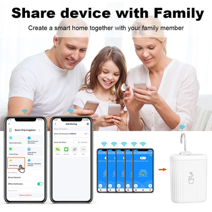 WiFi Intelligent Watering Device Timed Automatic Drip Irrigation System Remote APP Control Auto Watering for Indoor Plants