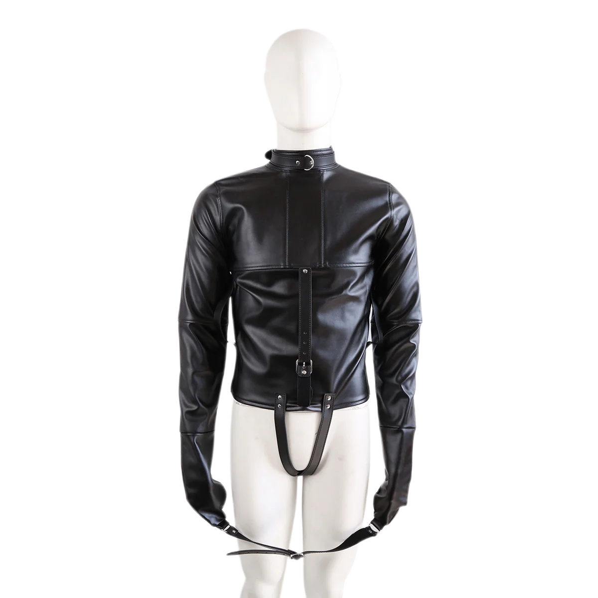 PU Leather Straitjacket BDSM Bondage Body Harness Adult Game Straight Jacket Halloween Armbinder Sex Toys For Women Men