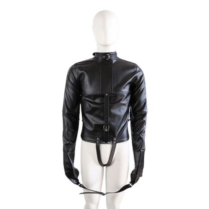 PU Leather Straitjacket BDSM Bondage Body Harness Adult Game Straight Jacket Halloween Armbinder Sex Toys For Women Men