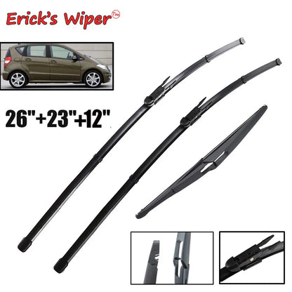Erick's Wiper Front & Rear Wiper Blades Set For Mercedes-Benz A-class B-class W169 W245 Windshield Windscreen Window 26"+23"+12"
