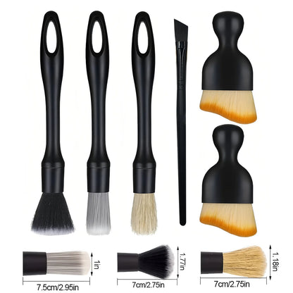 Car Detailing Brushes Kit Automotive Interior Dust Washing Brush Vehicle Microfiber Sweeping Brush Car Wheel Hole Cleaning Tools