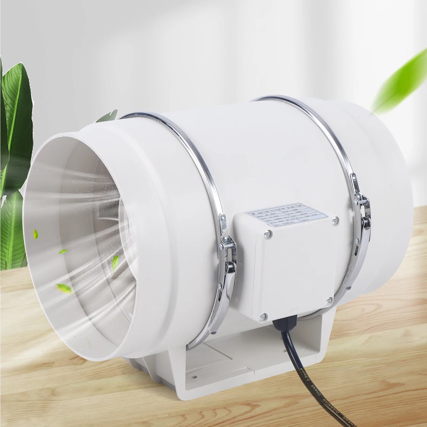 220V Exhaust Fan Silent Duct Ventilation Fan 2600RPM Duct Fan Pipe Extractor for Kitchen Bathroom Toilet (HF-100/HF-150/HF-200)