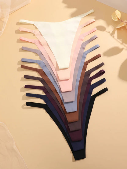 4PcsSet Seamless Ultra-thin Underwear Women Sexy Thin Belt Panties Female High Stretch Thongs Girls Breathable G-String Lingerie