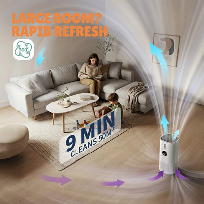 ROUNY 2-in-1 Air Purifier & Humidifier, Multi-Function Appliance, Deodorizing & Fog-Free Humidification, White