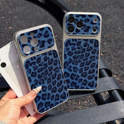Luxury Leopard Print Cortex Leather Phone Case For iPhone 17 Pro Max 12 13 14 15 16 11 Cases Shockproof Bumper Back Cover Funda